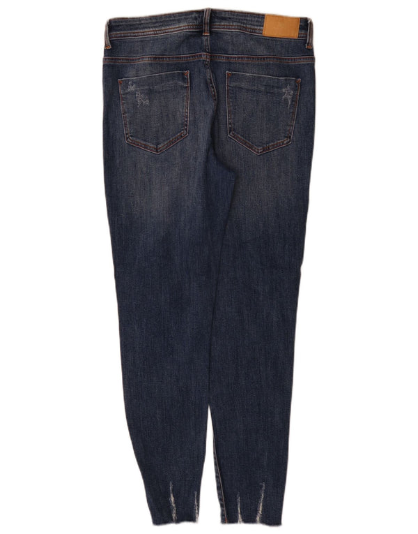 Zara Womens Distressed Skinny Jeans EU 40 Medium W30 L28 Blue Cotton