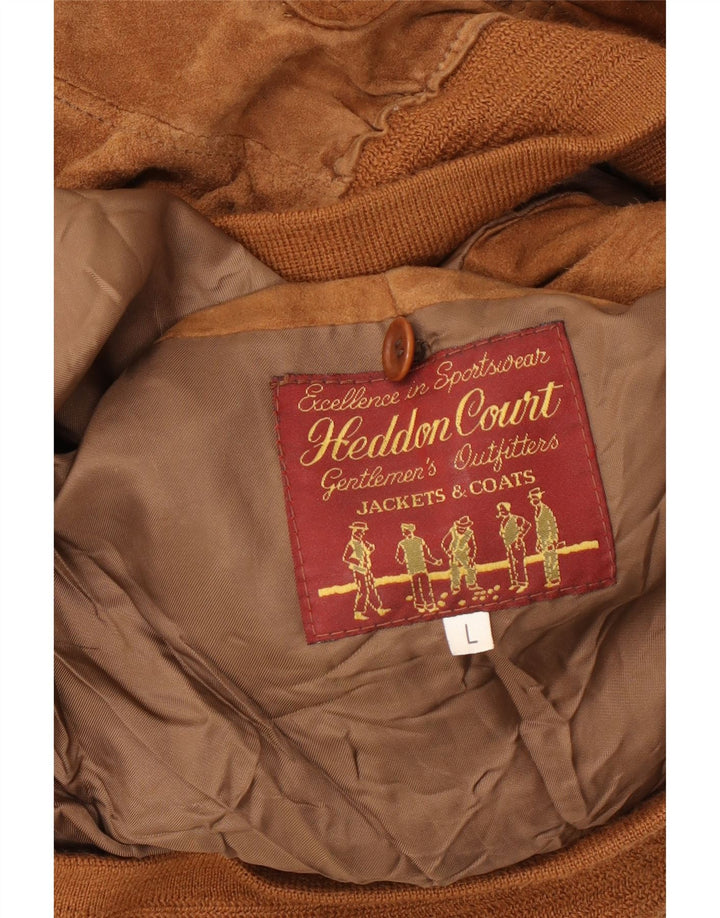 Vintage Mens Suede Bomber Jacket UK 40 Large Brown