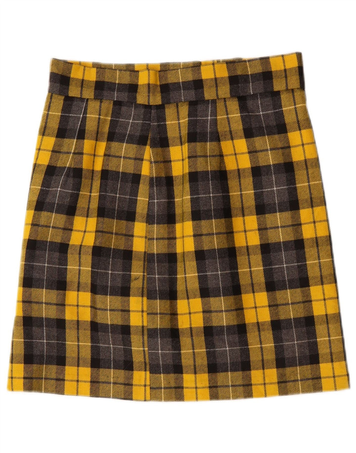 Vintage Womens Mini Skirt W28 Medium Yellow Check