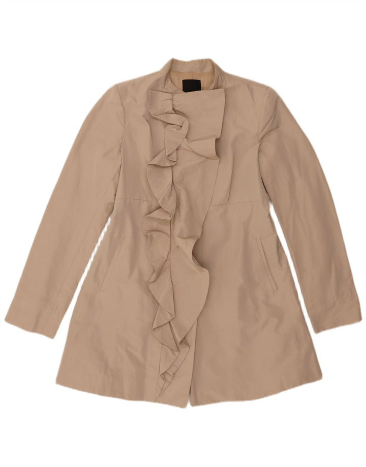 Pinko Womens Longline Blazer Jacket UK 14 Large Beige Polyester