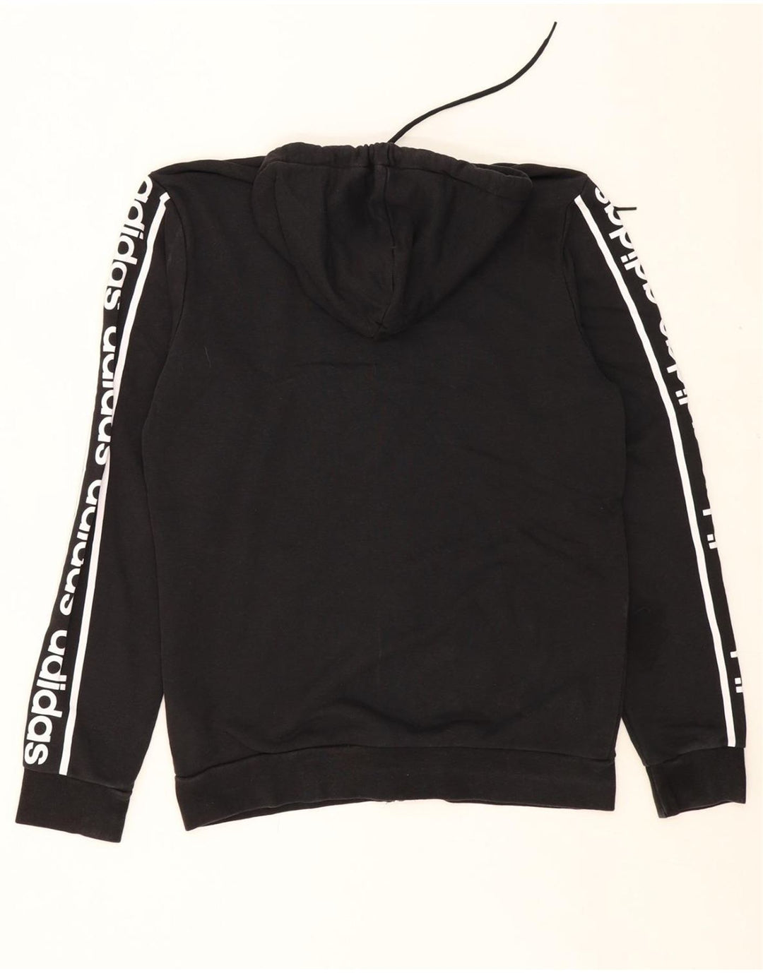 ADIDAS Mens Graphic Zip Hoodie Sweater Medium Black Cotton Vintage Adidas and Second-Hand Adidas from Messina Hembry 