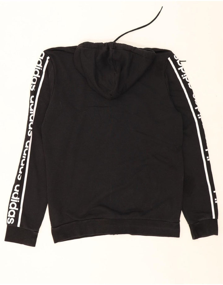 ADIDAS Mens Graphic Zip Hoodie Sweater Medium Black Cotton Vintage Adidas and Second-Hand Adidas from Messina Hembry 