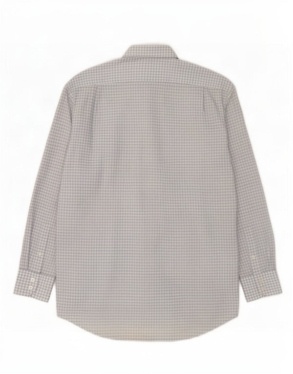 Lacoste Mens Shirt Size 42 Large Blue Check Cotton