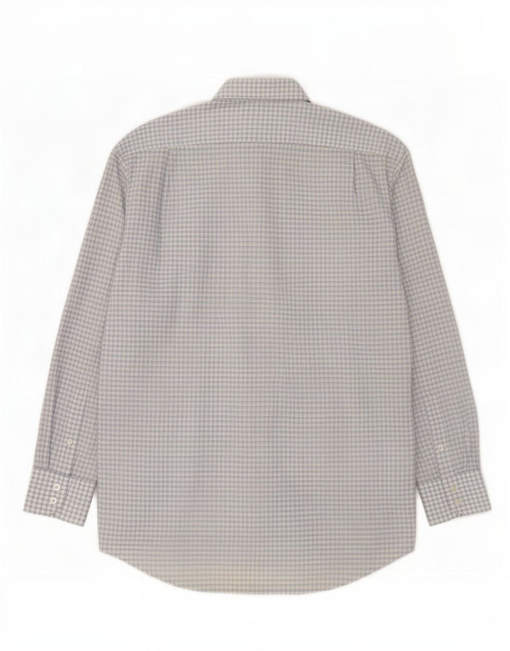Lacoste Mens Shirt Size 42 Large Blue Check Cotton