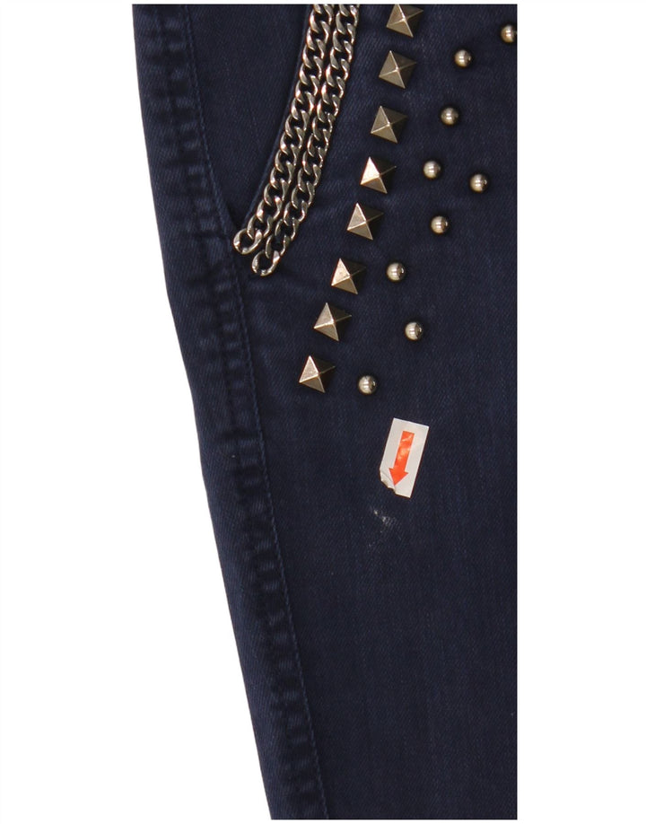 GUESS Womens Slim Jeans W27 L28 Navy Blue Cotton