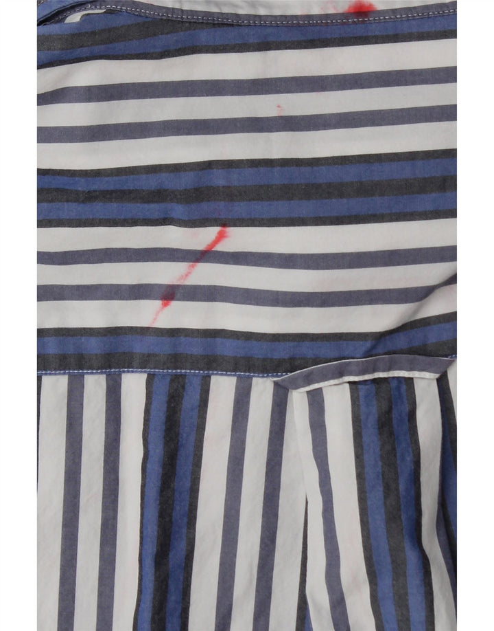 Gant Mens Relaxed Fit Shirt Size 39/40 Medium Blue Striped Cotton