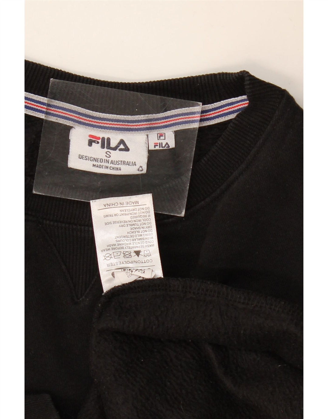 FILA Womens Oversized Sweatshirt Jumper UK 10 Small Black Cotton