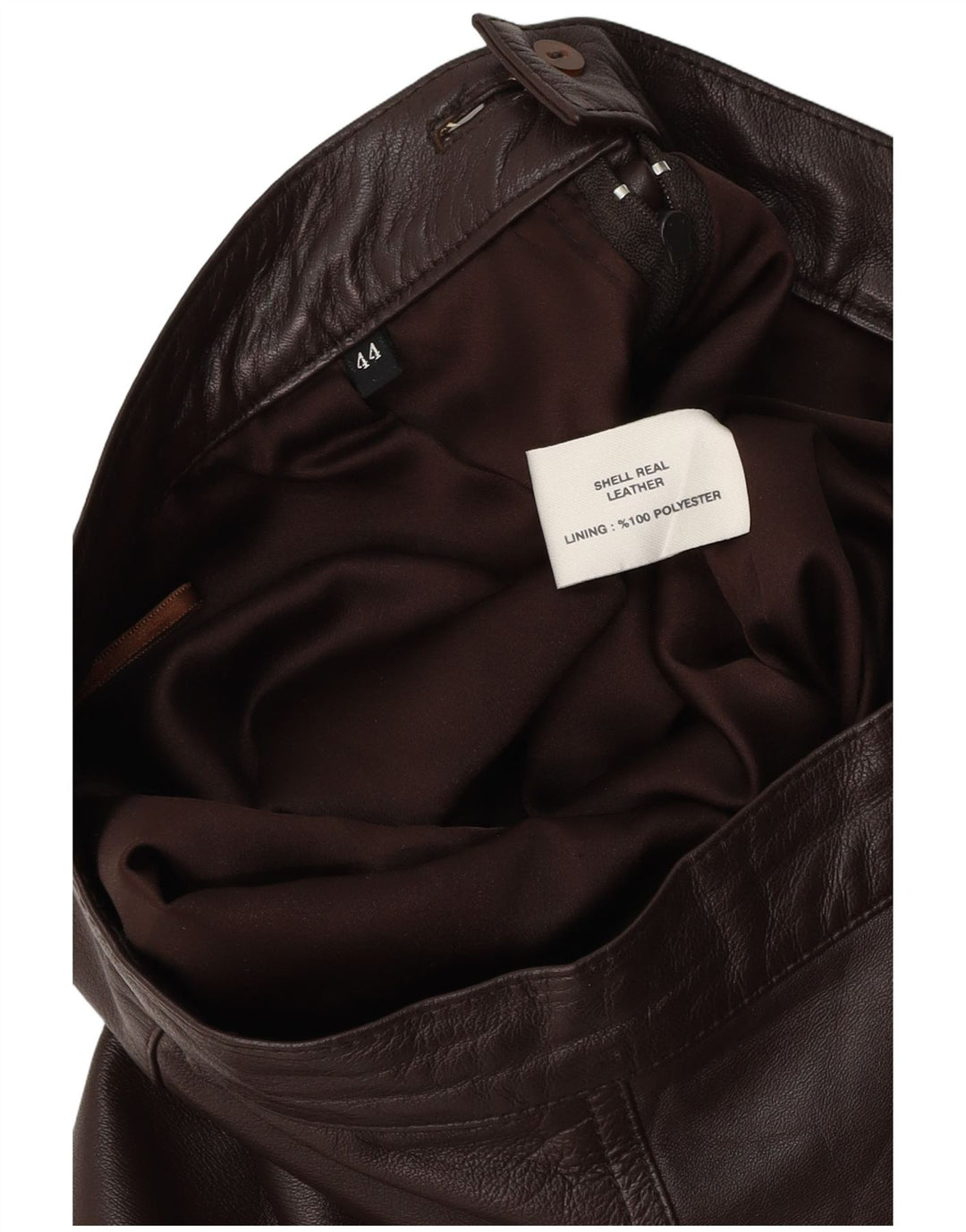 VINTAGE Womens Leather Skirt IT 44 Medium W28  Brown Leather