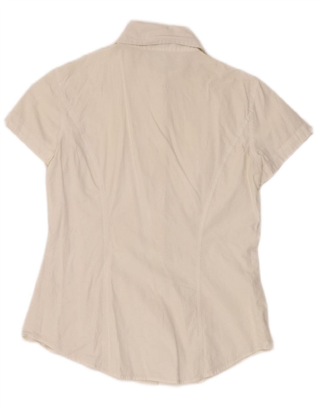 Benetton Womens Short Sleeve Shirt UK 10 Small White