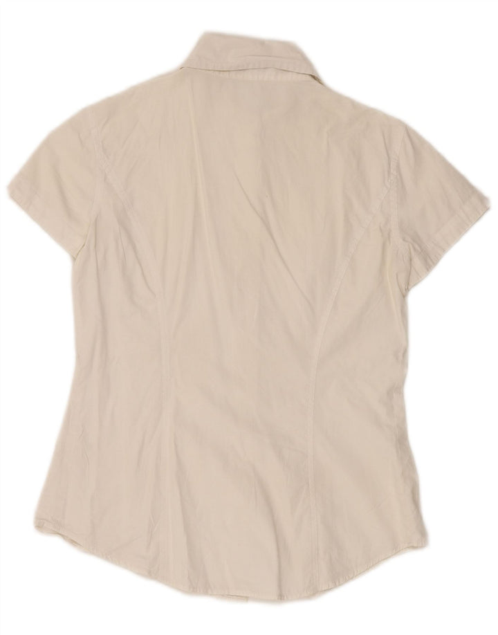 Benetton Womens Short Sleeve Shirt UK 10 Small White