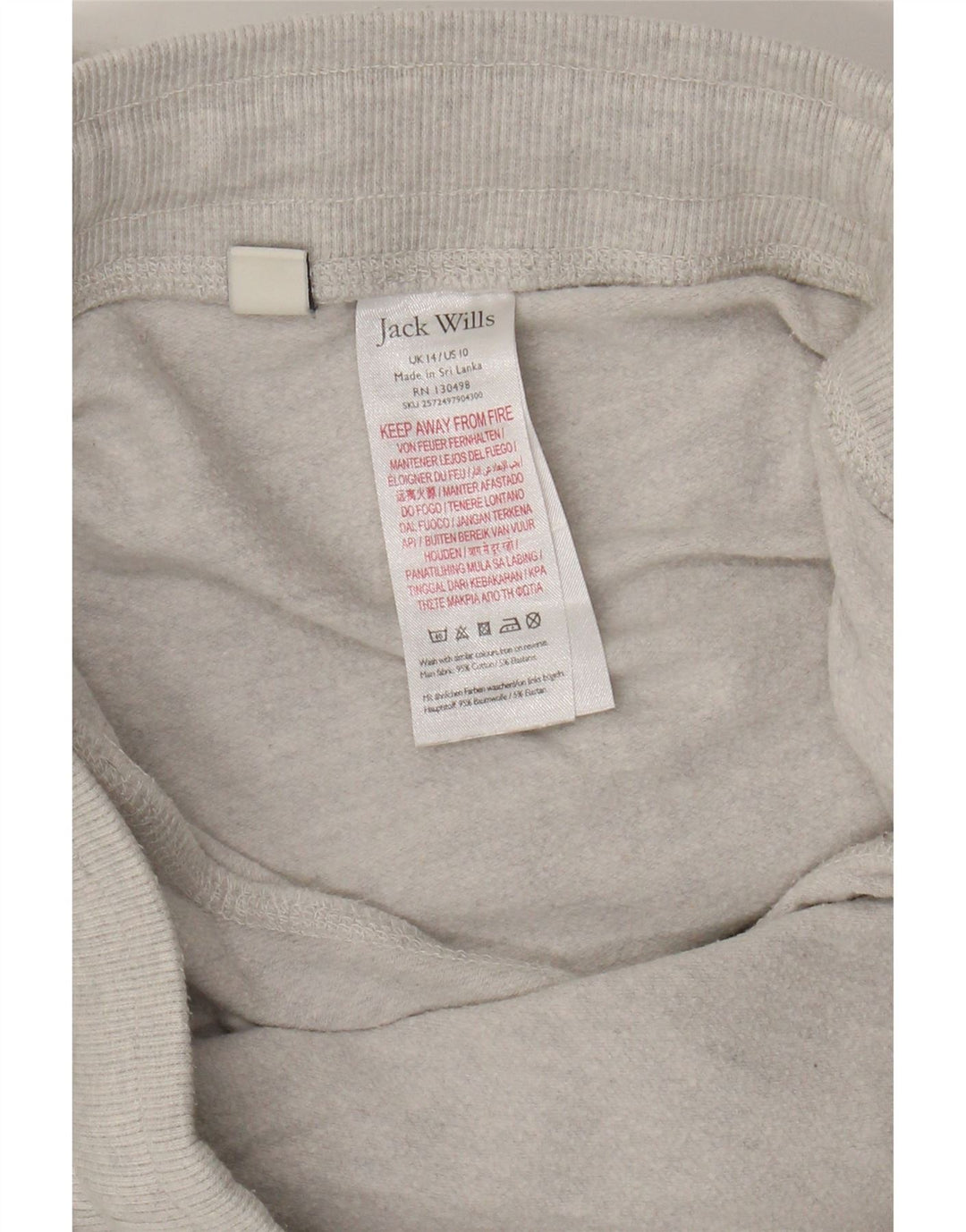 JACK WILLS Womens Graphic Tracksuit Trousers Joggers UK 14 Large  Grey