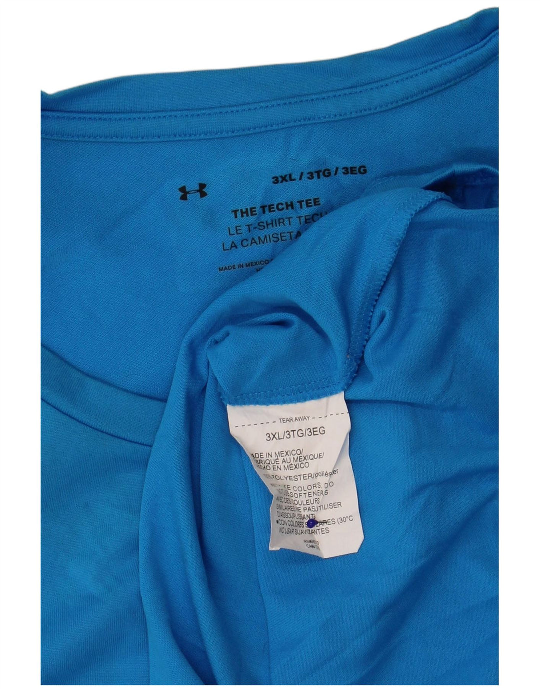 Under Armour Mens T-Shirt Top 3XL Blue Polyester