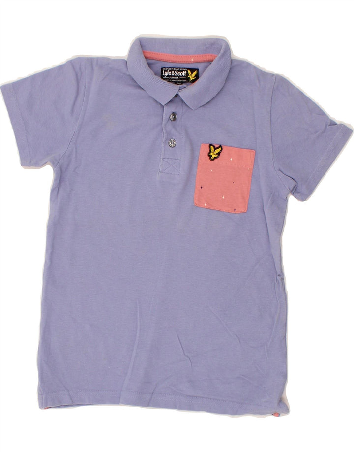LYLE & SCOTT Boys Polo Shirt 7-8 Years Purple Cotton Vintage Lyle & Scott and Second-Hand Lyle & Scott from Messina Hembry 