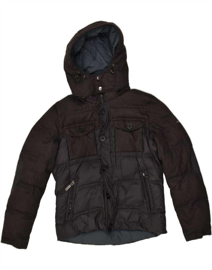 ELLESSE Mens Hooded Padded Jacket UK 36 Small Grey Polyester | Vintage Ellesse | Thrift | Second-Hand Ellesse | Used Clothing | Messina Hembry 