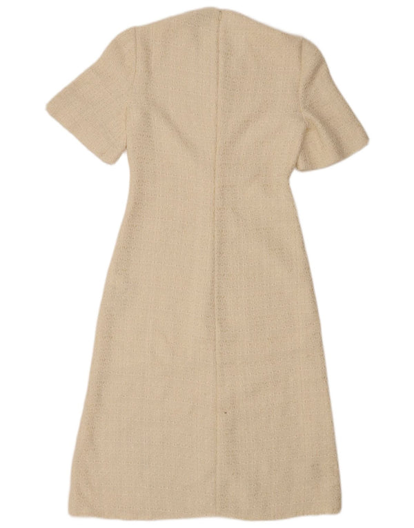Zara Womens A-Line Dress UK 6 XS Off White Polyester