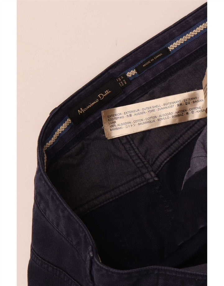 Massimo Dutti Mens Slim Casual Trousers EU 40 Medium W31 L34 Navy Blue