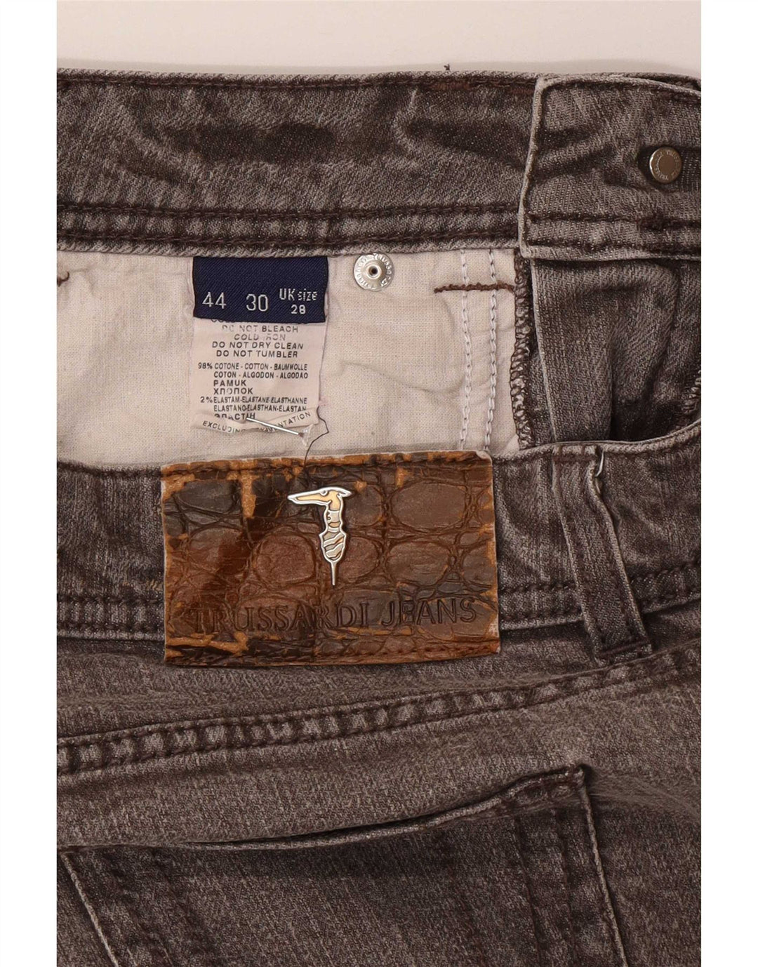 Trussardi Womens Straight Jeans W28 L30 Brown Cotton