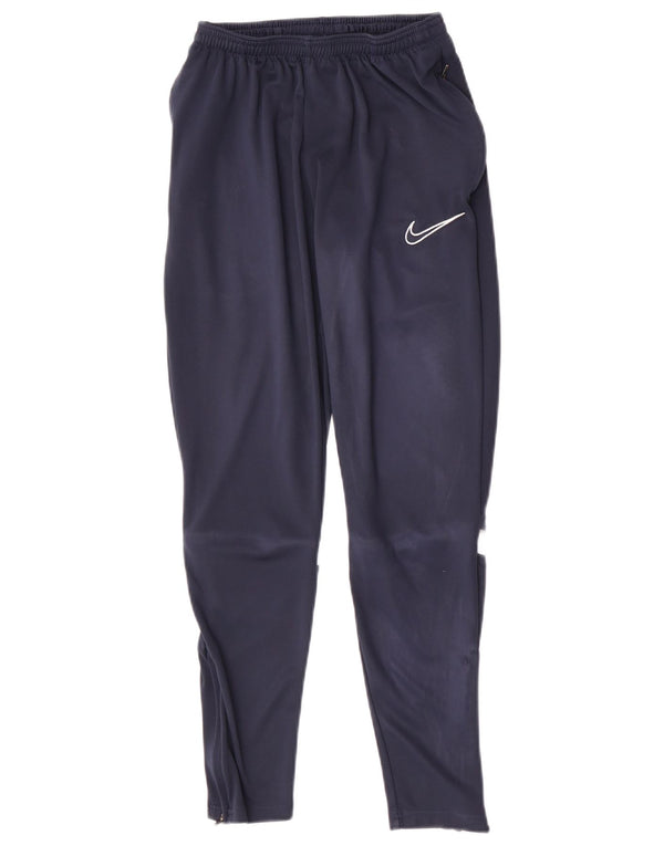 Nike Boys Tracksuit Trousers 8-9 Years Small Navy Blue Colourblock