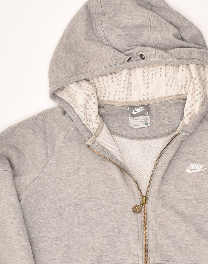 NIKE Womens Zip Hoodie Sweater UK 10/12 Medium Grey Cotton | Vintage Nike | Thrift | Second-Hand Nike | Used Clothing | Messina Hembry 