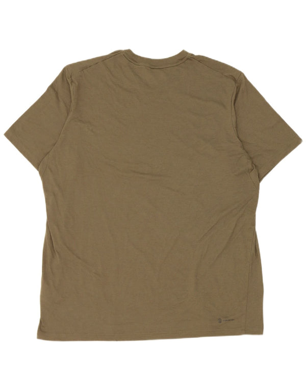 Adidas Mens Aeroready T-Shirt Top XL Khaki Polyester