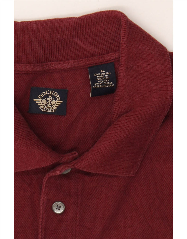 DOCKERS Mens Polo Shirt XL Burgundy Cotton Vintage Dockers and Second-Hand Dockers from Messina Hembry 