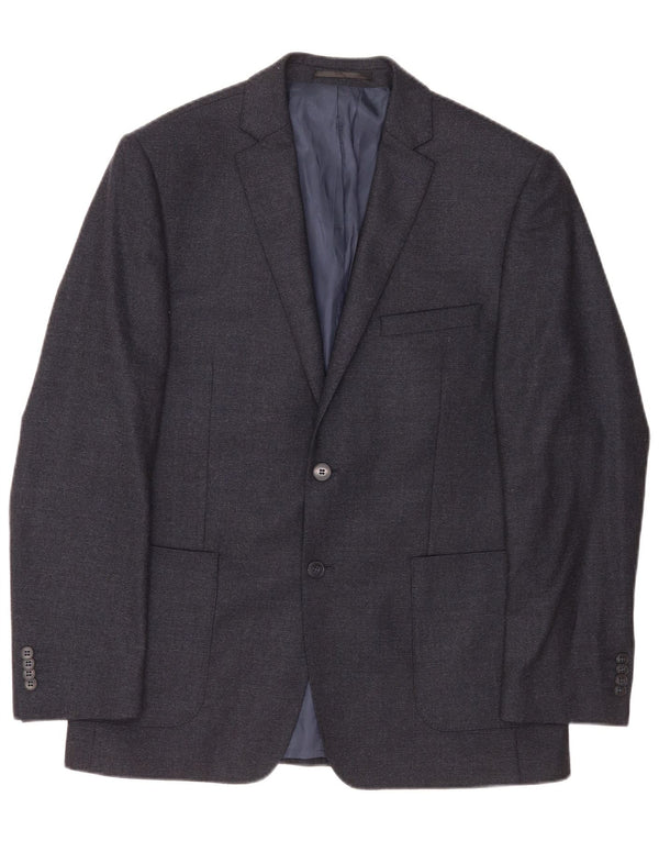 Daniel Hechter Mens 2 Button Blazer Jacket UK 38 Medium Grey Wool