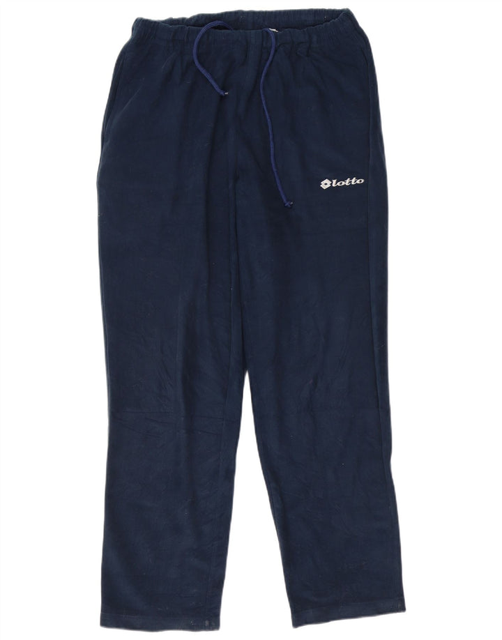 Lotto Mens Velour Full Tracksuit Medium Navy Blue Colourblock Polyester