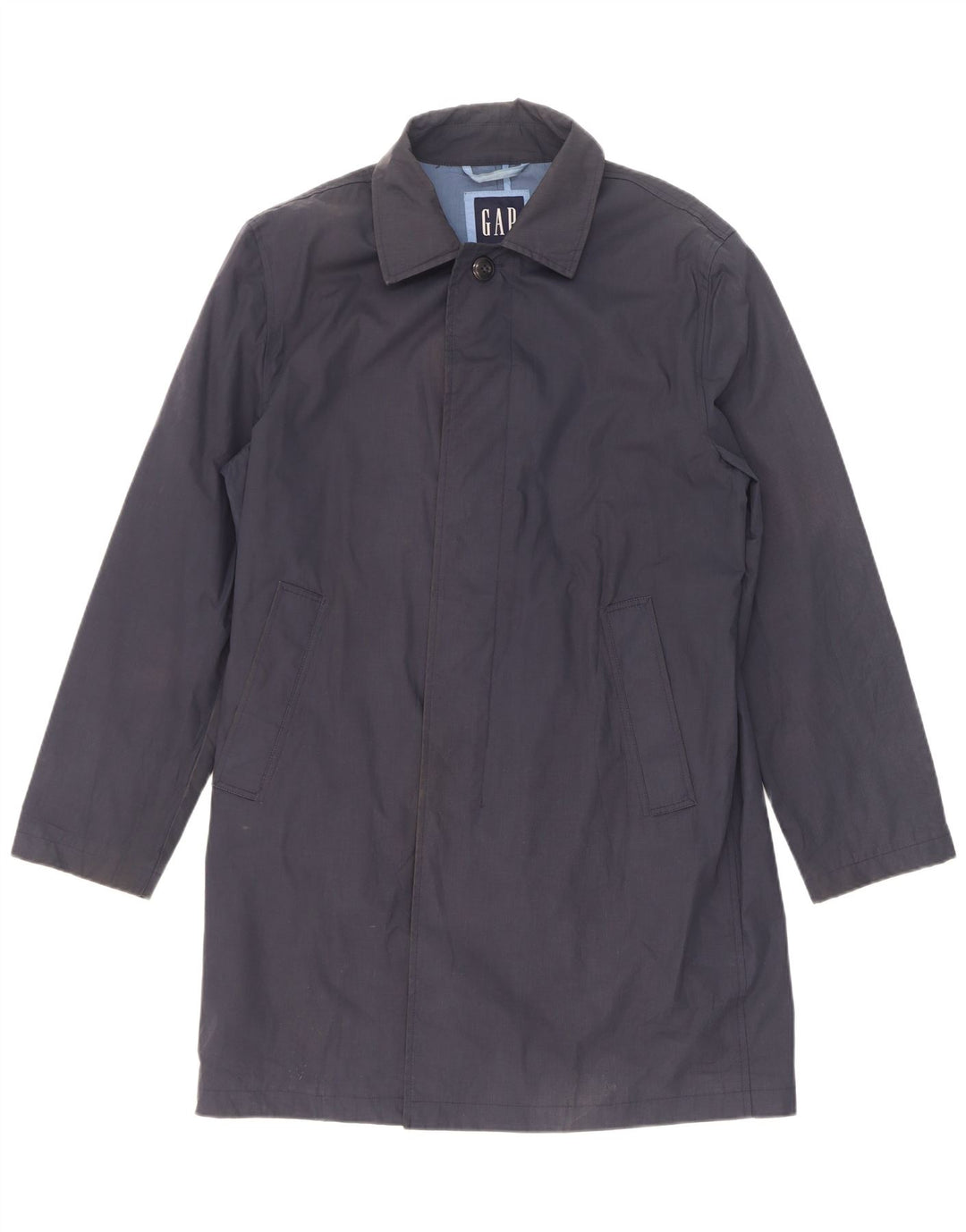 Gap Mens Overcoat UK 36 Small Navy Blue Polyester