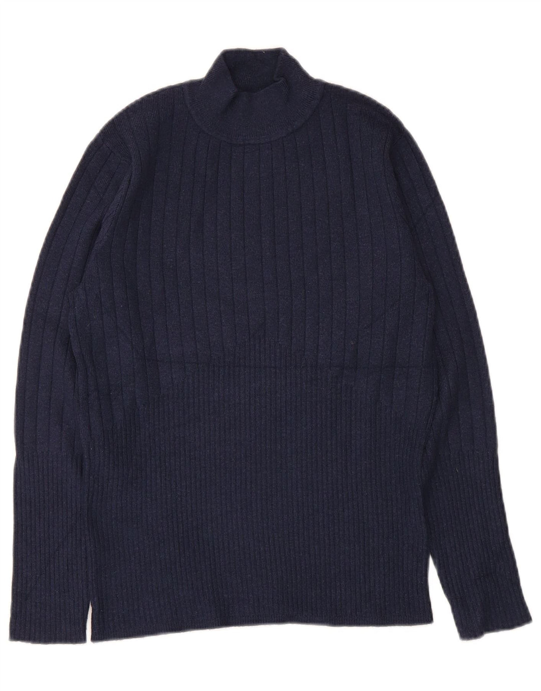 Marks & Spencer Womens Turtle Neck Jumper Sweater UK 12 Medium Navy Blue
