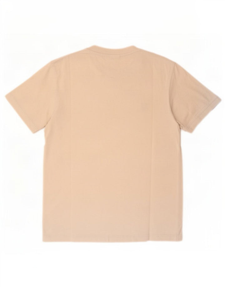 Timberland Mens T-Shirt Top Small Beige Cotton