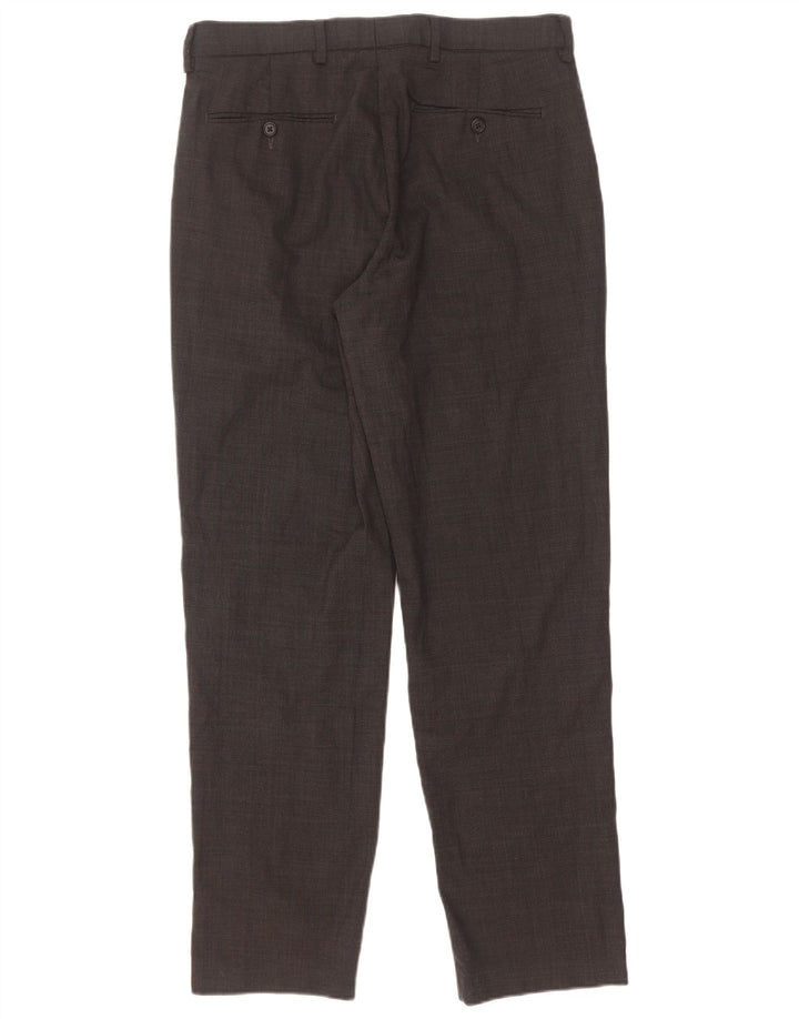 Marks & Spencer Mens Regular Fit Suit Trousers W32 L31 Grey Wool