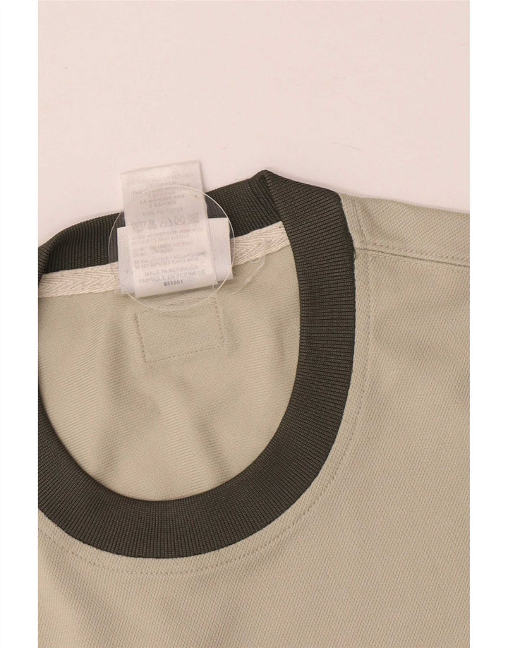 Adidas Mens T-Shirt Top Medium Beige Colourblock Polyester
