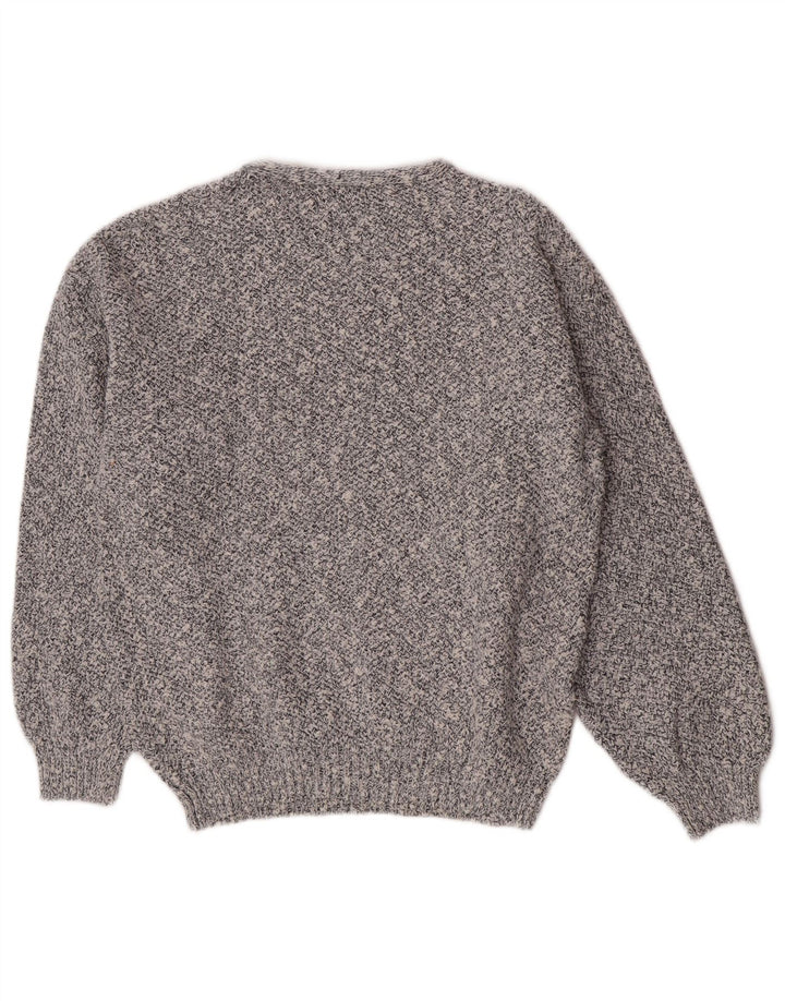 Ivy Oxford Mens Crew Neck Jumper Sweater Medium Grey Flecked Cotton