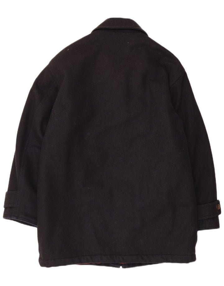 Polbot Mens Overcoat UK 38 Medium Navy Blue Wool