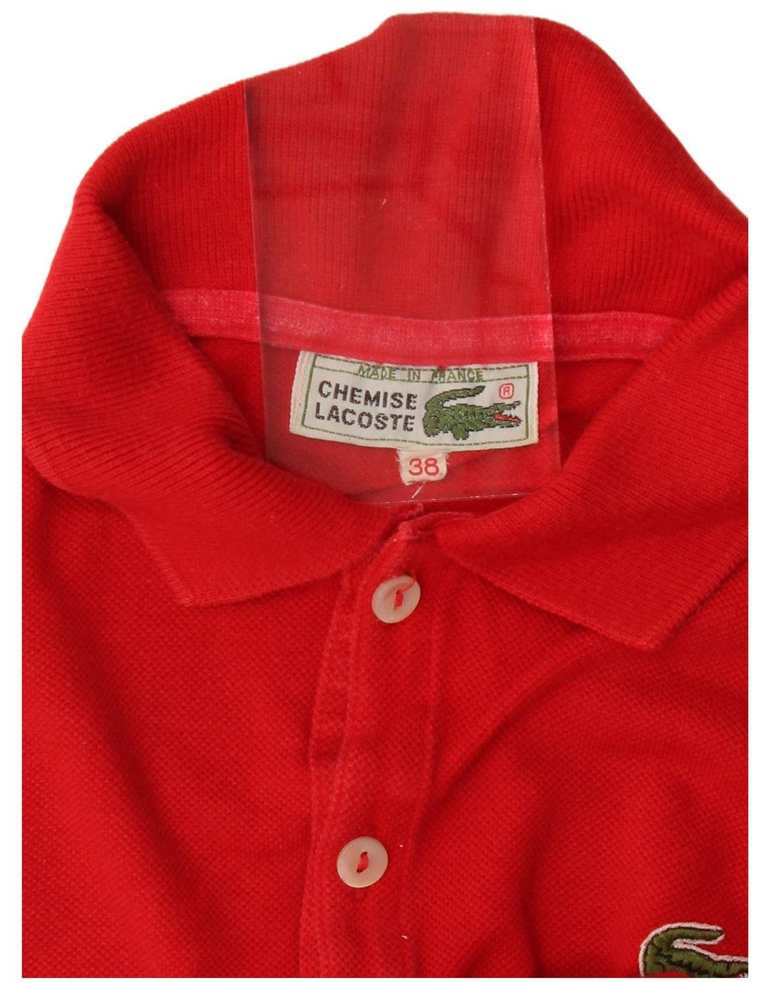 LACOSTE Womens Polo Shirt Size 38 Medium Red Cotton