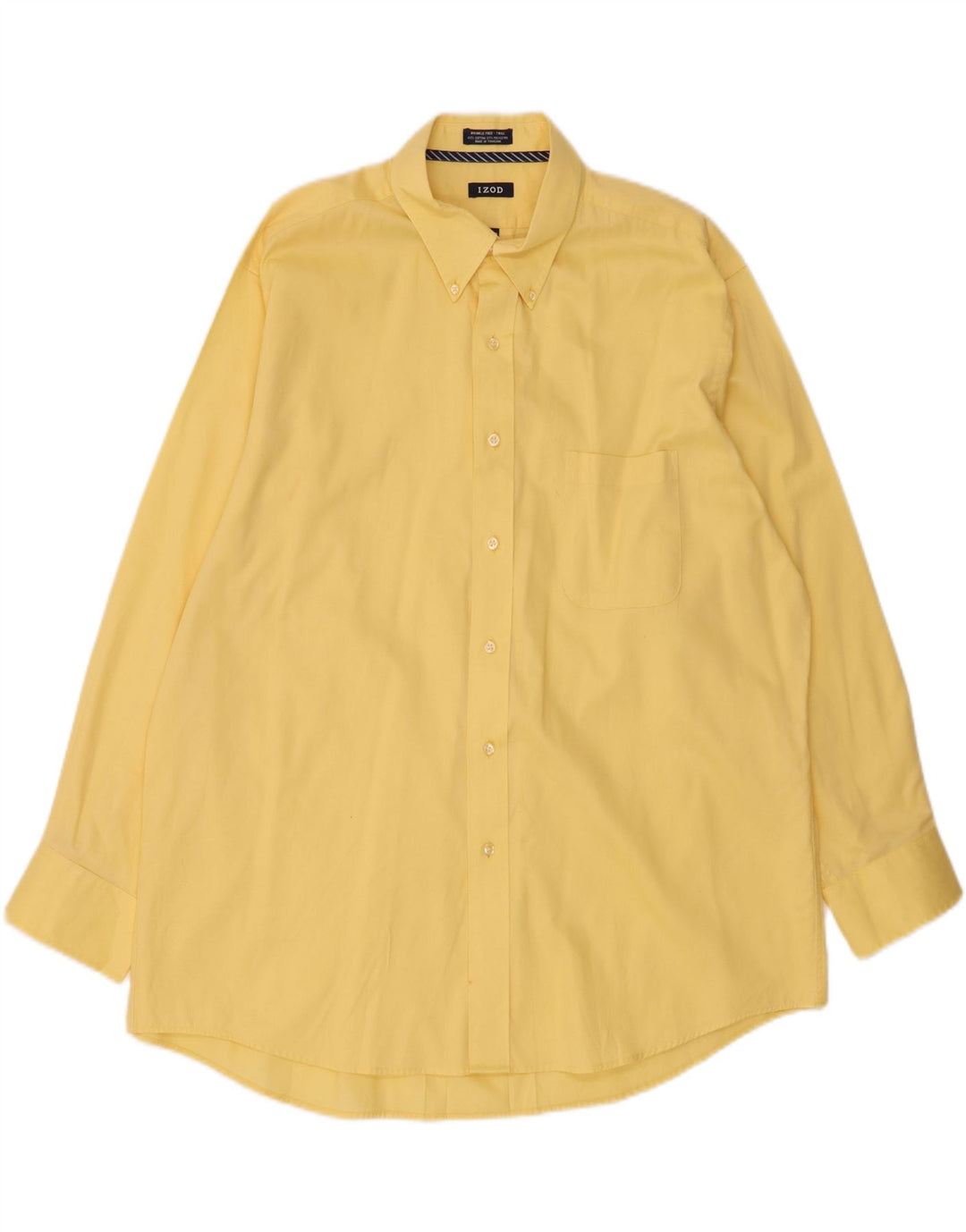 IZOD Mens Regular Fit Shirt Size 17 1/2 XL Yellow Cotton Vintage Izod and Second-Hand Izod from Messina Hembry 