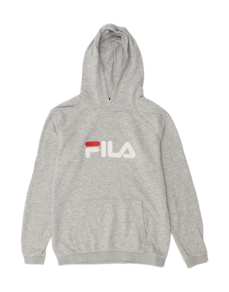 FILA Boys Graphic Hoodie Jumper 13-14 Years Grey Cotton Vintage Fila and Second-Hand Fila from Messina Hembry 
