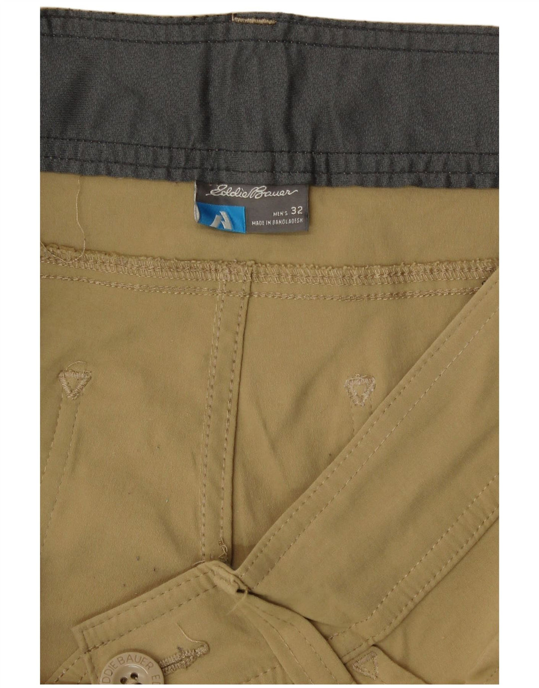 Eddie Bauer Mens Cargo Shorts W32 Large Khaki Nylon