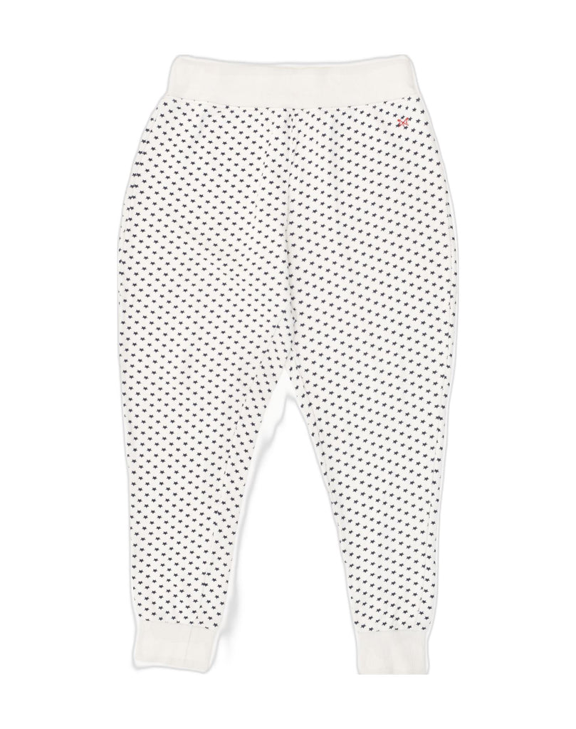 CREW CLOTHING Womens Tracksuit Trousers Joggers UK 14 Medium White Spotted | Vintage Crew Clothing | Thrift | Second-Hand Crew Clothing | Used Clothing | Messina Hembry 