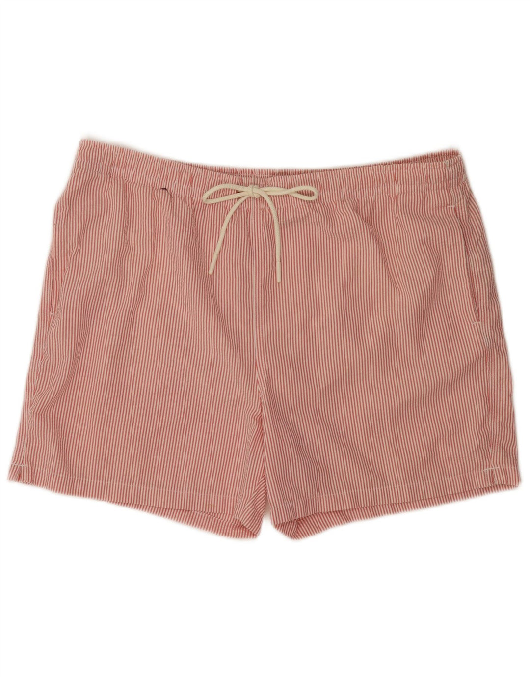 MARKS & SPENCER Mens Swimming Shorts XL Red Pinstripe Cotton