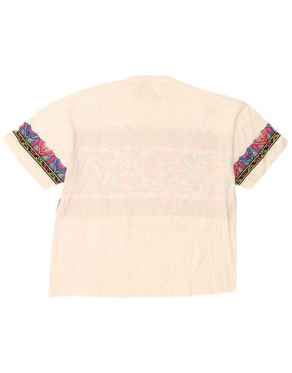 Vintage Womens Graphic T-Shirt Top UK 18 XL White Cotton