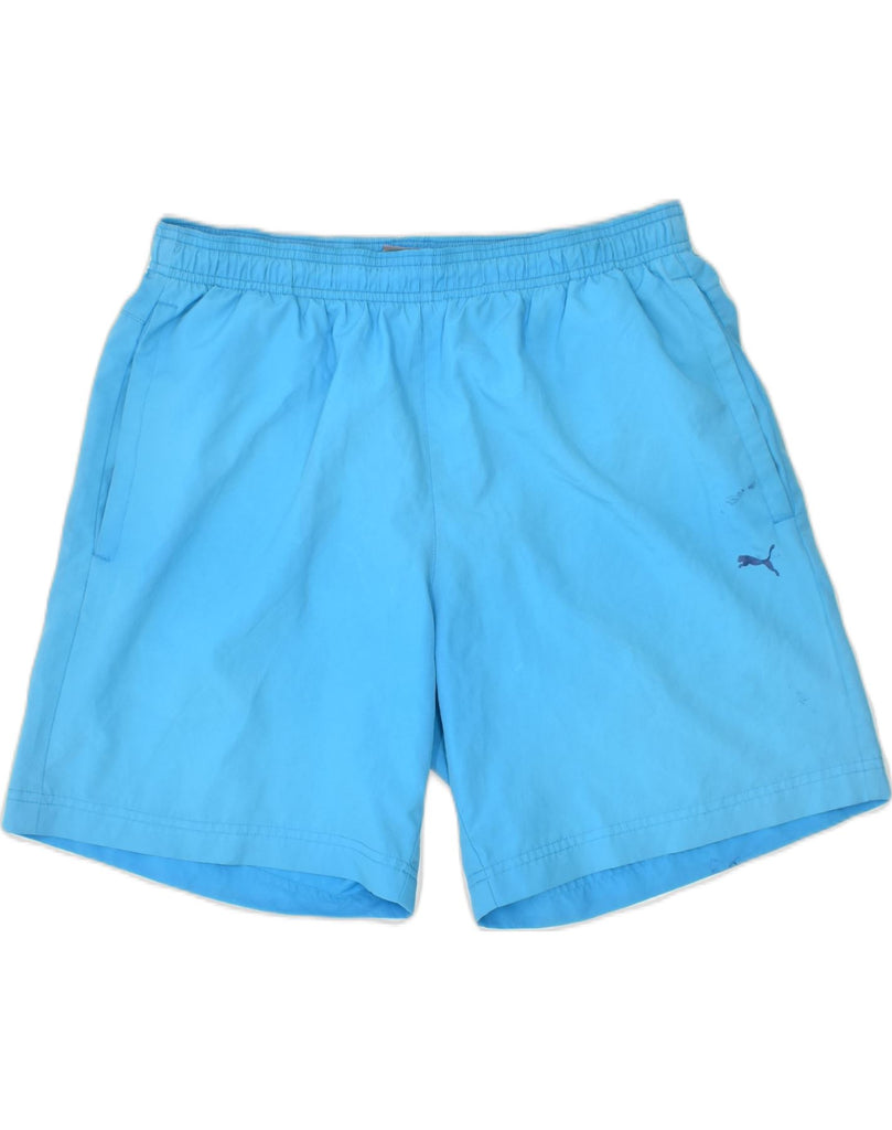 PUMA Mens Sport Shorts Medium Blue Polyester | Vintage | Thrift | Second-Hand | Used Clothing | Messina Hembry 