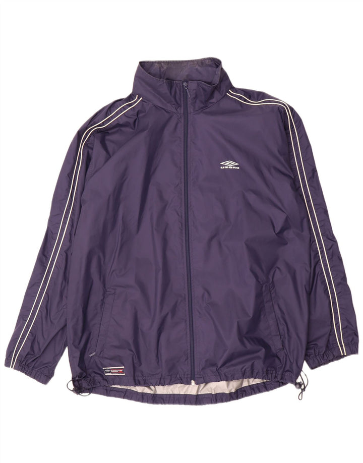 Umbro Mens Tracksuit Top Jacket UK 42 XL Navy Blue Nylon