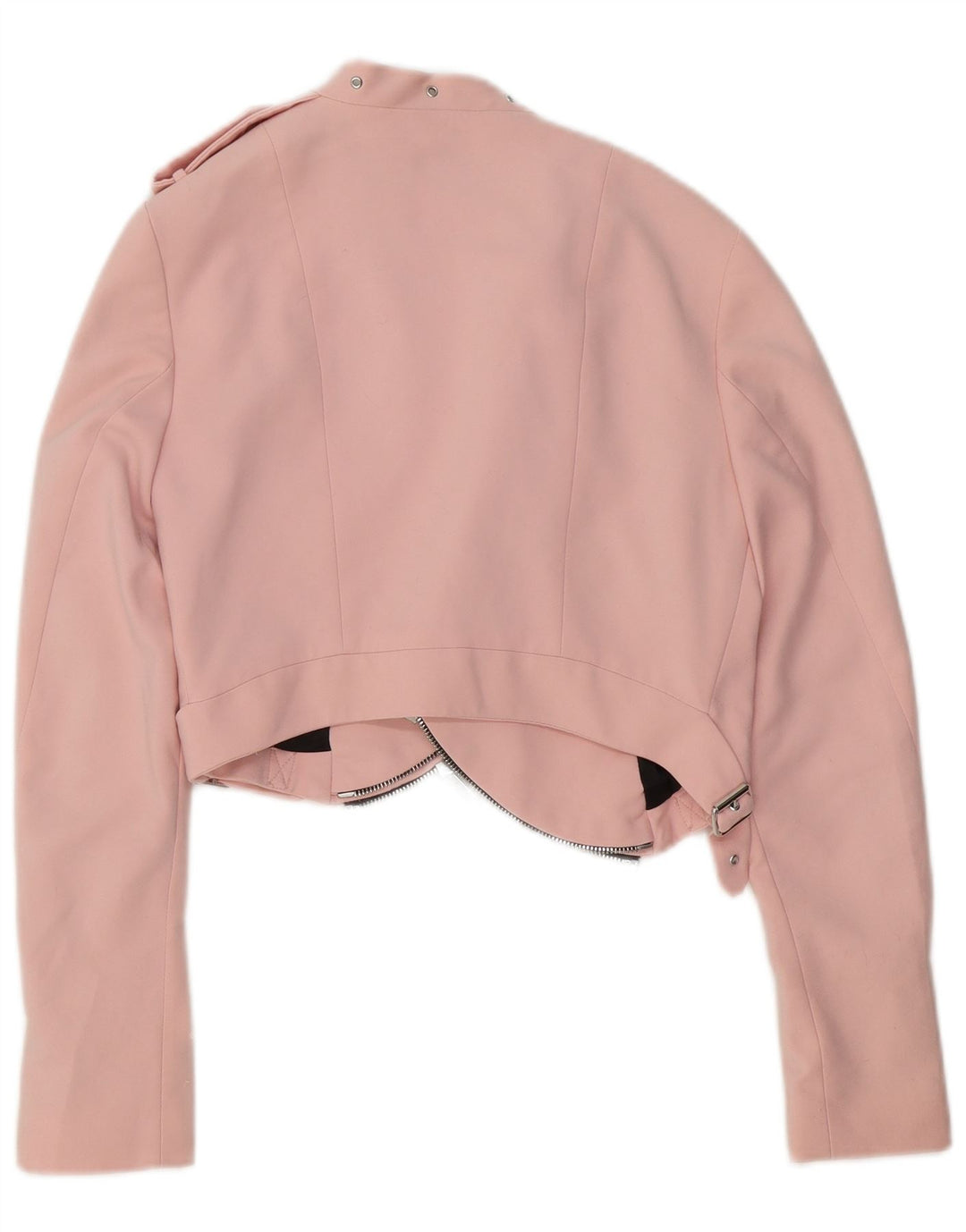 ZARA Womens Crop Bomber Jacket UK 10 Small Pink Biker