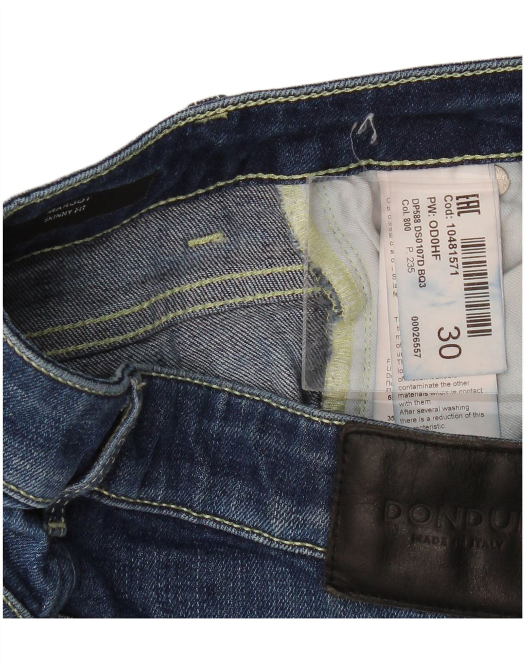Dondup Womens Skinny Jeans W30 L30 Blue Cotton