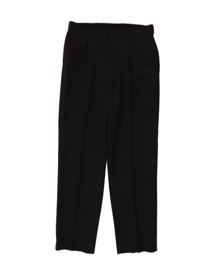MARKS & SPENCER Mens Straight Casual Trousers W34 L33 Navy Blue Polyester Vintage Marks & Spencer and Second-Hand Marks & Spencer from Messina Hembry 