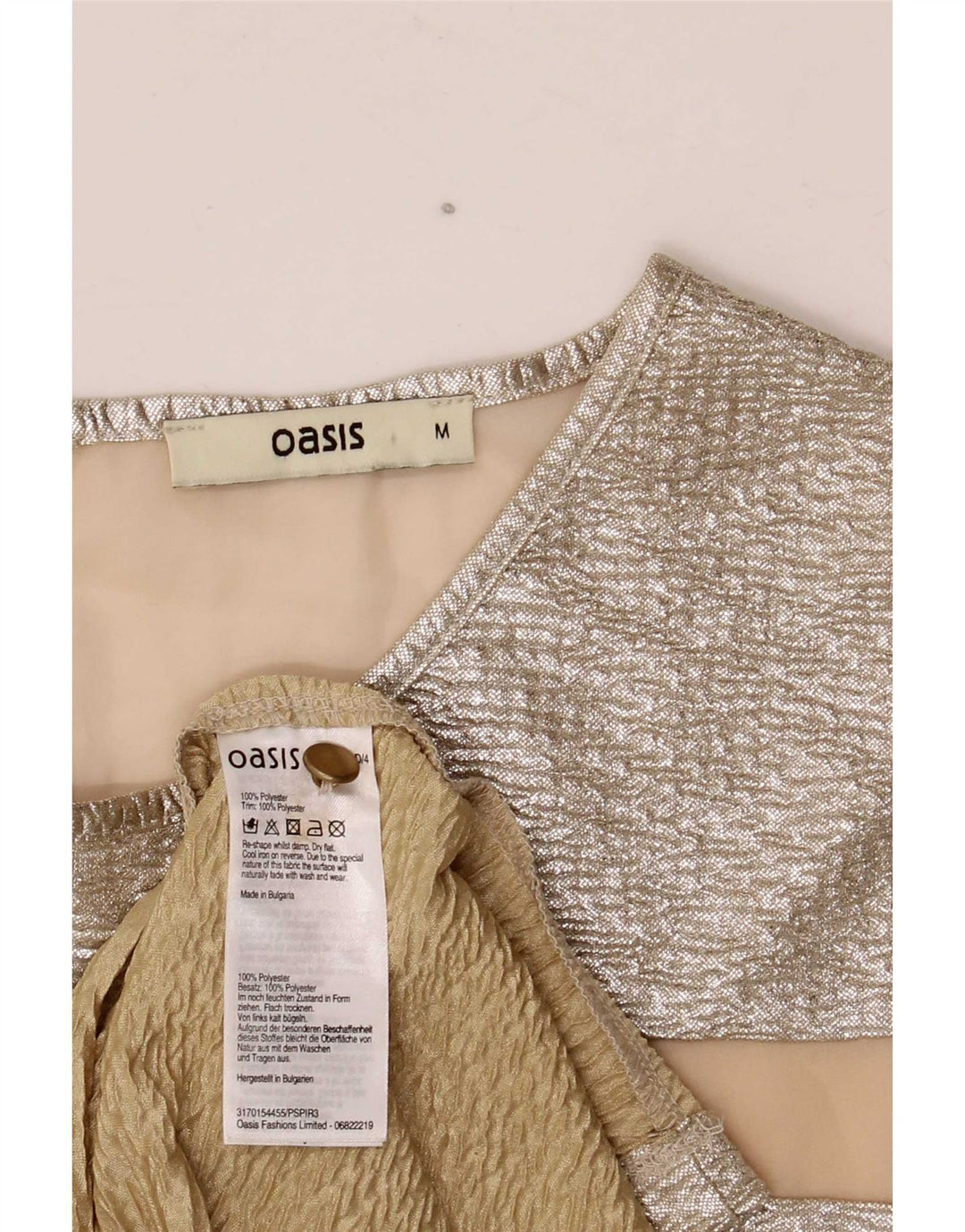 Oasis Womens Sheath Dress UK 12 Medium Silver Chevron Polyester