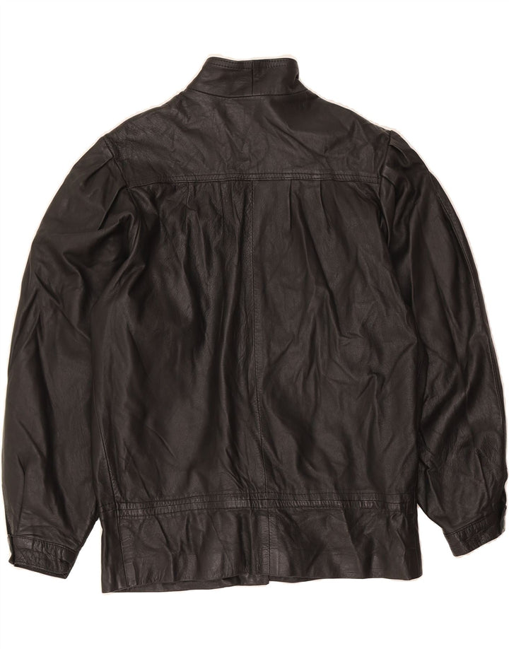 VINTAGE Womens Leather Jacket UK 18 XL Black Vintage Vintage and Second-Hand Vintage from Messina Hembry 