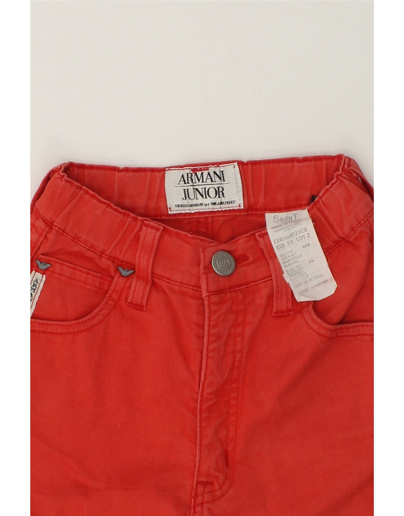 ARMANI JUNIOR Girls Straight Jeans 3-4 Years W18 L16  Red Cotton | Vintage Armani Junior | Thrift | Second-Hand Armani Junior | Used Clothing | Messina Hembry 