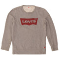 Levi's Womens Graphic Sweatshirt Jumper UK 6 XS Grey Cotton